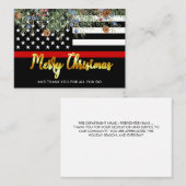 消防士メリークリスマスレッドラインありがとう 名刺 (正面/裏面)