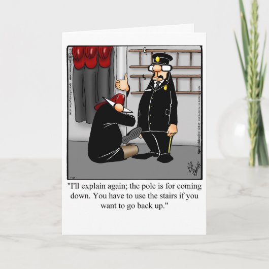 消防士ユーおもしろいモア歓迎グリーティングカード カード (正面)