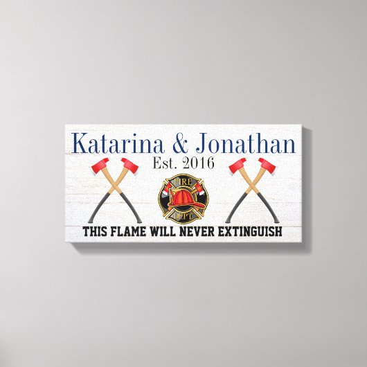 消防士ラブキャンバスサイン キャンバスプリント (正面)