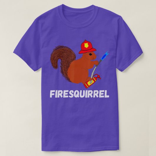 消防士リスおもしろいル消防士Rodent Fir Tシャツ (デザイン正面)