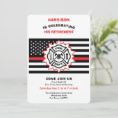 消防士リタイアメントシンレッドラインお祝い 招待状 (スタンド正面)