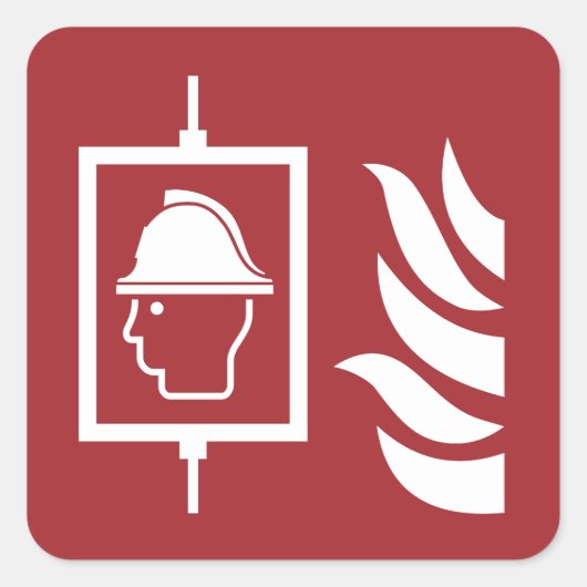 消防士リフト安全標識 スクエアシール (正面)