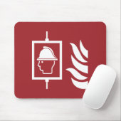 消防士リフト安全標識 マウスパッド (マウス)