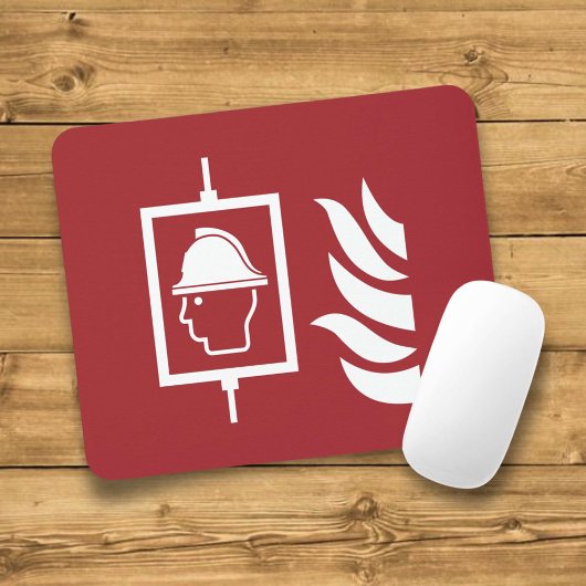 消防士リフト安全標識 マウスパッド