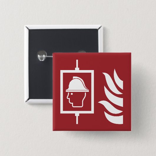 消防士リフト安全標識 缶バッジ (正面&裏面)