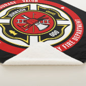 消防士レスキューADD NAME消防署バッジ シェルパブランケット (3/4)