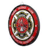 消防士レスキューADD NAME消防署バッジ ダーツボード (正面右)