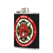 消防士レスキューADD NAME消防署バッジ フラスク (左)