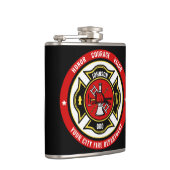 消防士レスキューADD NAME消防署バッジ フラスク (右)