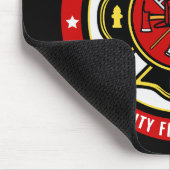 消防士レスキューADD NAME消防署バッジ マウスパッド (コーナー)