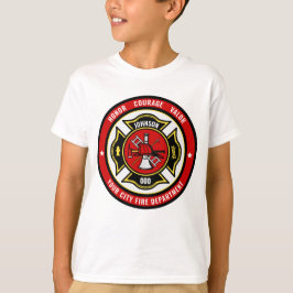 消防士レスキューADD NAME消防署バッジ Tシャツ