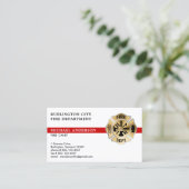 消防士ロパーソナライズされたゴQR消防署 名刺 (スタンド正面)