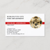 消防士ロパーソナライズされたゴQR消防署 名刺 (正面)