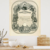 消防士免除証明書1898 ポスター (キッチン)