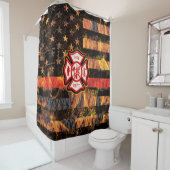 消防士十字架と炎 シャワーカーテン (インサイチュ)