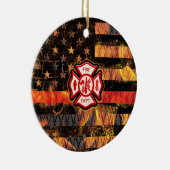 消防士十字架と炎 セラミックオーナメント (右)