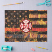 消防士十字架と炎 薄葉紙 (クラフト)