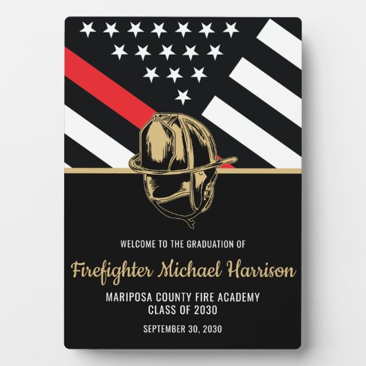 消防士卒業パーティー消防士へようこそ フォトプラーク (正面)