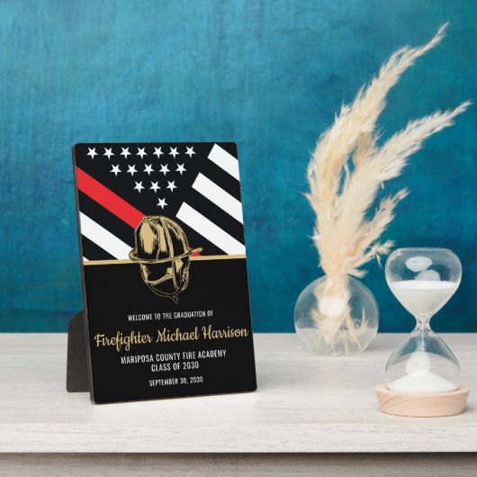 消防士卒業パーティー消防士へようこそ フォトプラーク (側面)