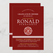 消防士卒業パーティー | イベント招待状 招待状 (正面/裏面)