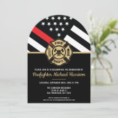 消防士卒業パーティー 赤線 ファイヤーマン パーティー 招待状 (スタンド正面)