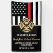 消防士卒業レッドフラッグ消防士パーティー 横断幕 (縦)