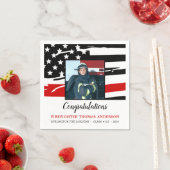 消防士卒業党薄い赤線の写真 スタンダードカクテルナプキン (インサイチュ)