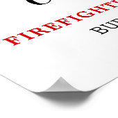 消防士卒業党薄い赤線の写真 ポスター (角)