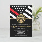 消防士卒業党薄赤線旗 招待状 (スタンド正面)