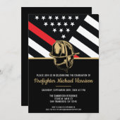 消防士卒業党赤線旗消防士 招待状 (正面/裏面)