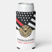 消防士卒業式消防士院薄赤線 スリム缶クーラー (Seltzer裏面)