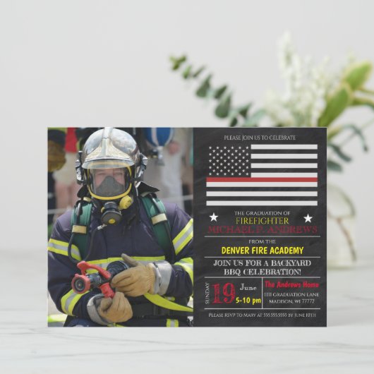 消防士卒業招待状 招待状 (スタンド正面)