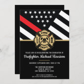 消防士卒業消防署消防士 招待状 (正面/裏面)