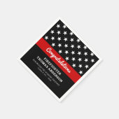 消防士卒業用薄い赤線パーティー スタンダードカクテルナプキン (角)