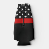 消防士卒業用薄い赤線パーティー ボトルクーラー (裏面)