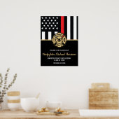 消防士卒業赤旗消防士ウェルカム ポスター (キッチン)