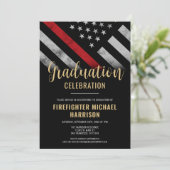 消防士卒業 赤ライン フラッグ 消防人 招待状 (スタンド正面)