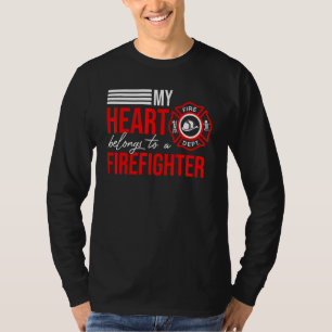 消防士夫妻消防員消防ツール Tシャツ