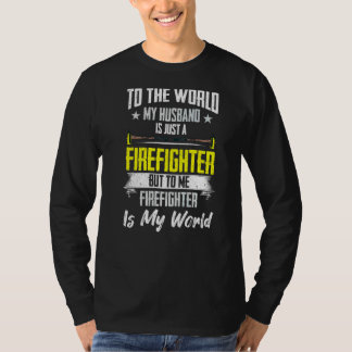 消防士妻の勇気ファイアーファイター夫のマイ・ウォー Tシャツ