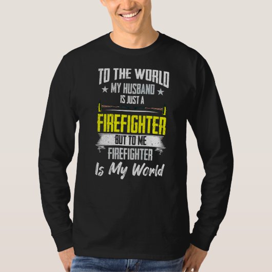 消防士妻の勇気ファイアーファイター夫のマイ・ウォー Tシャツ (正面)