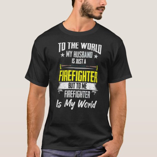 消防士妻の勇気ファイアーファイター夫のマイ・ウォー Tシャツ (正面)