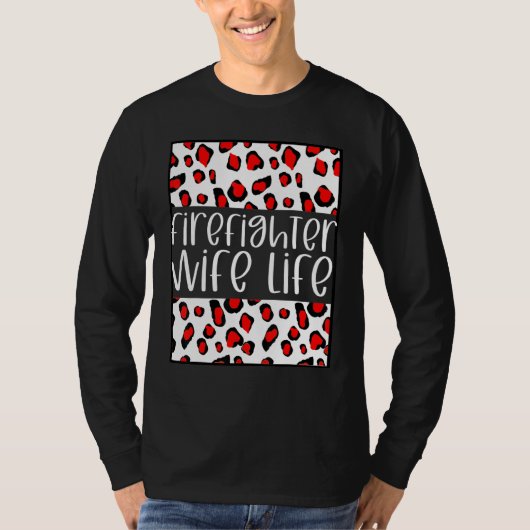 消防士妻消防士消防署夫L Tシャツ (正面)