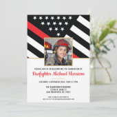 消防士官学校の卒業式消防士写真 招待状 (スタンド正面)