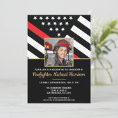 消防士官学校の卒業式消防士写真 招待状 (スタンド正面)