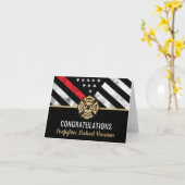 消防士官学校の卒業赤線旗 カード (黄色い花)