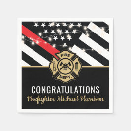 消防士官学校の卒業赤線旗 スタンダードカクテルナプキン