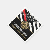 消防士官学校の卒業赤線旗 スタンダードカクテルナプキン (角)