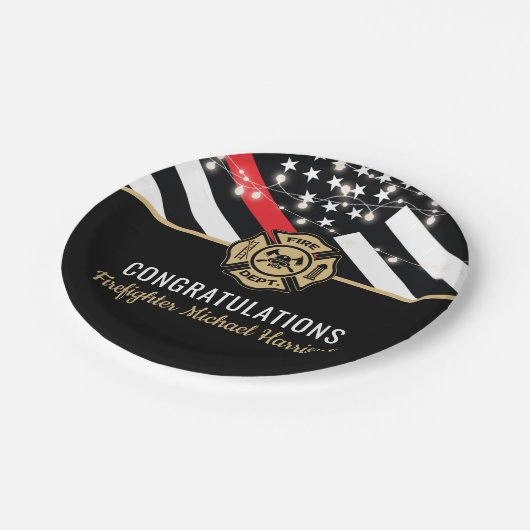 消防士官学校の卒業赤線旗 ペーパープレート (アングル)