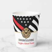 消防士官学校の卒業赤線旗 紙コップ (裏面)