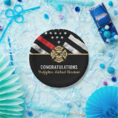 消防士官学校ファイアマン卒業 ペーパープレート (パーティー)